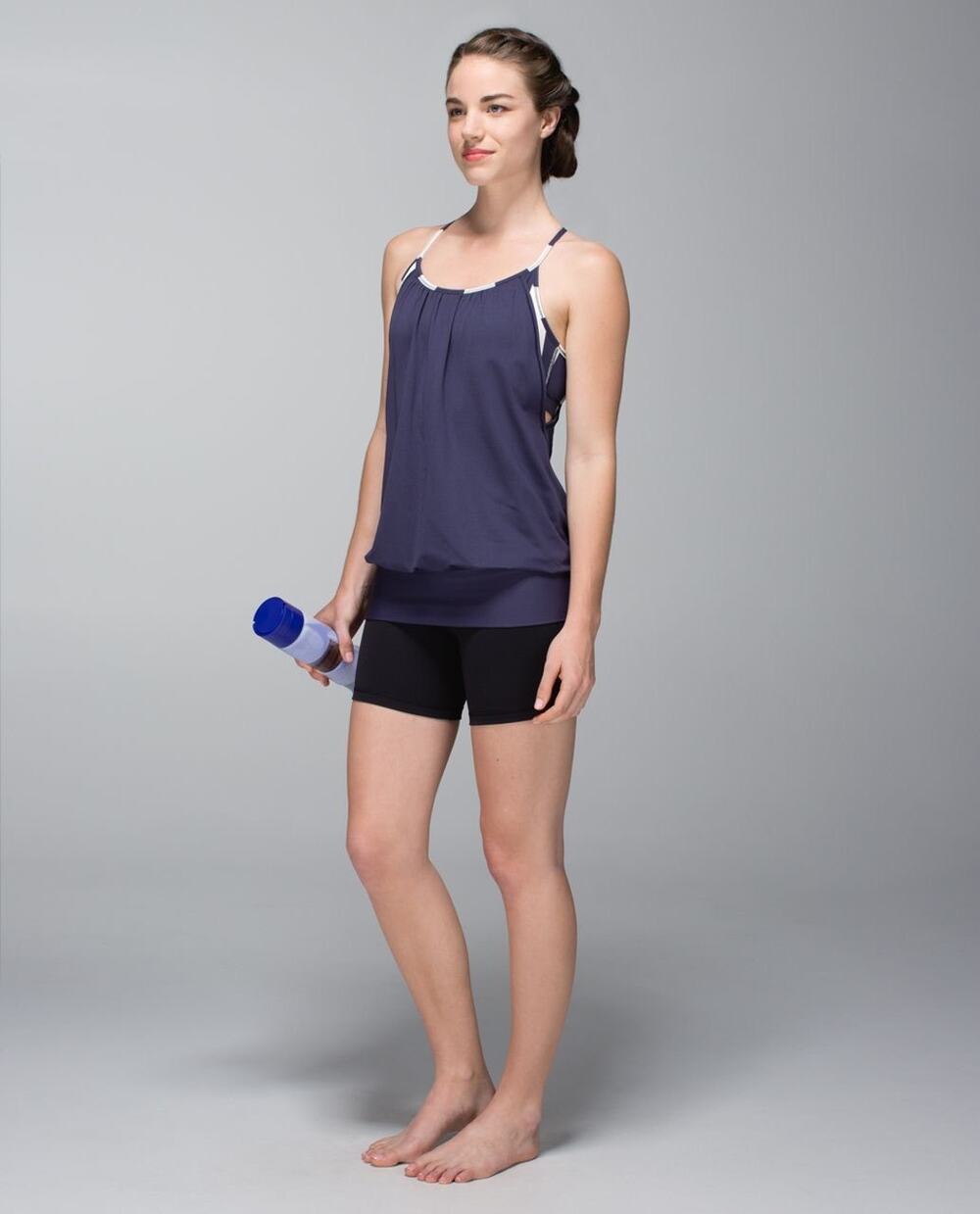Lululemon No Limits Tank Cadet Blue / Steep Stripe Cadet Blue Horizontal Size 6